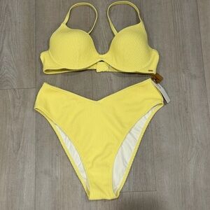 Yellow Victoria secret Pink swim two piece set